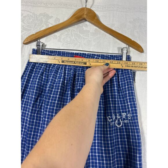 Indianapolis Colts Flannel Pants Medium Blue Plaid Lounge Sleep Pajama NFL - Picture 6 of 14